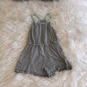 Striped Grey n White Sz 6-7 Jumper w/ Mint Straps